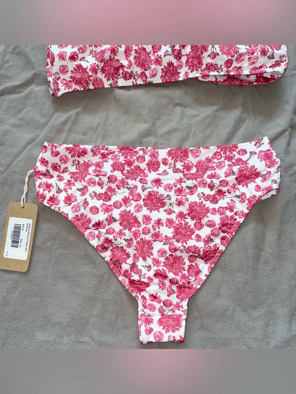 NEW NWT Albion Fit Women’s Athena Floral Bikini Set Almost Cheeky Midi Bottom